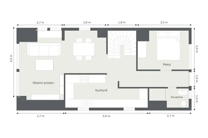 Půdorys nemovitosti Ostrava - 1