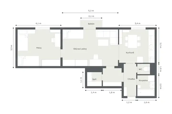 Půdorys nemovitosti Ostrava - 3